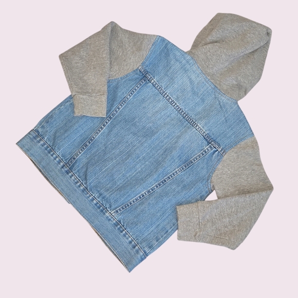 Ring of Fire Denim Jacket Gray Hoodie Size Small - Picture 3 of 3